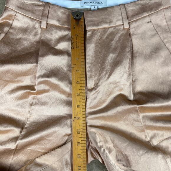 Banana Republic Brigitte Satin Wide Leg Pants Casita Pink‎ Luxe Blend Size 2 - Picture 10 of 12